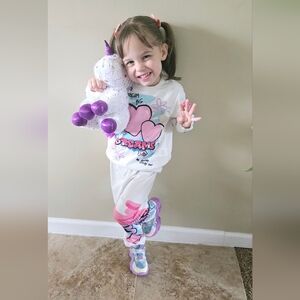 Trendy Girl's Graffiti Jogger Set - Size 5T